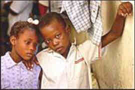 Haitian kids cry