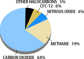 Greenhouse gases pie chart
