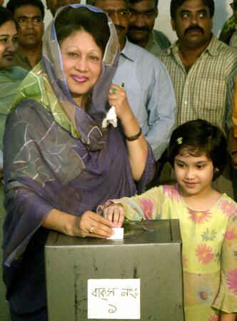 Zia votes with grand-daughter
