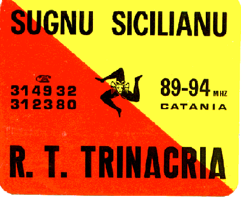 Adesivo della Stazione Radiofonica R.T. Trinacria di Catania