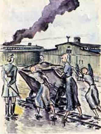 women at work in a Nazi camp