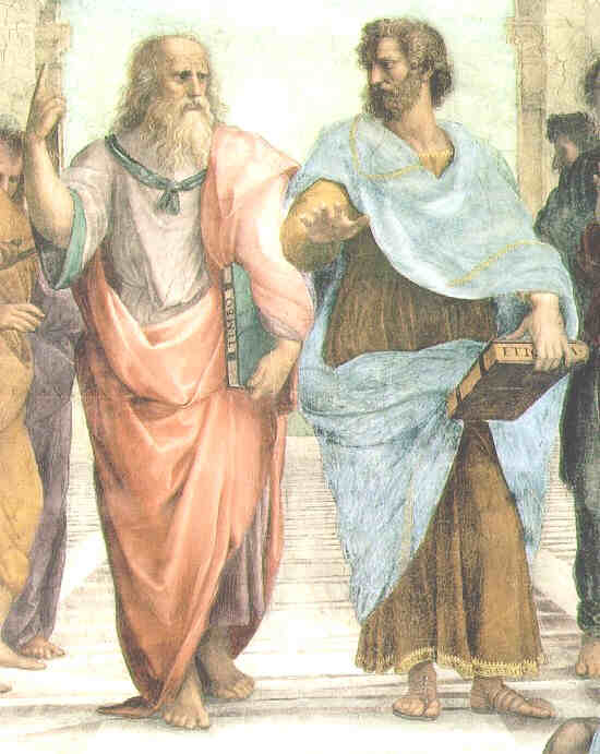 Plato and Aristotle, detail of School of Athens