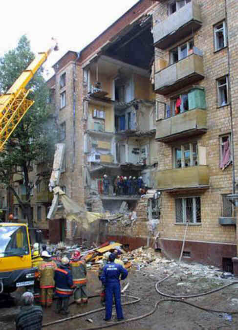 bombed apartment building