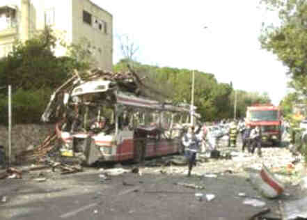 Blown up bus