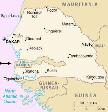map of Senegal